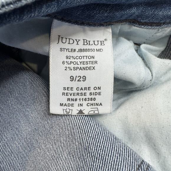 Judy Blue Wide Leg Baggy High Waisted Jeans Braided Sides Stretch Women’s 9/29 - Picture 8 of 8